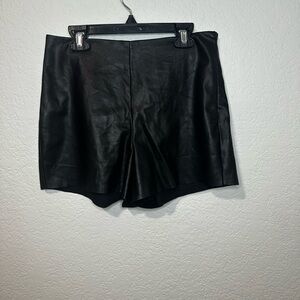 Dress Forum Black High Waist Leather Shorts